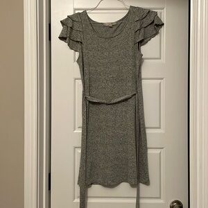 Loft grey tie dress size US Medium petite